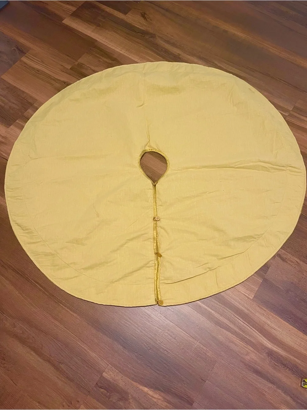 Gold Shimmer Sparkly Holiday Tree Skirt with Button Closure!